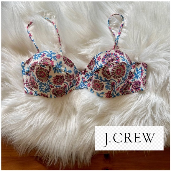 J.Crew Underwire bikini top in Floral Vine Block print - Size: 34C - Picture 2 of 7
